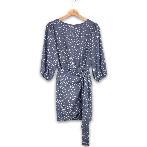 NWT - VICI Exclusive w/ FATE - Ash Blue Long Sleeve Dress Faux Wrap - Small - Picture 1 of 6